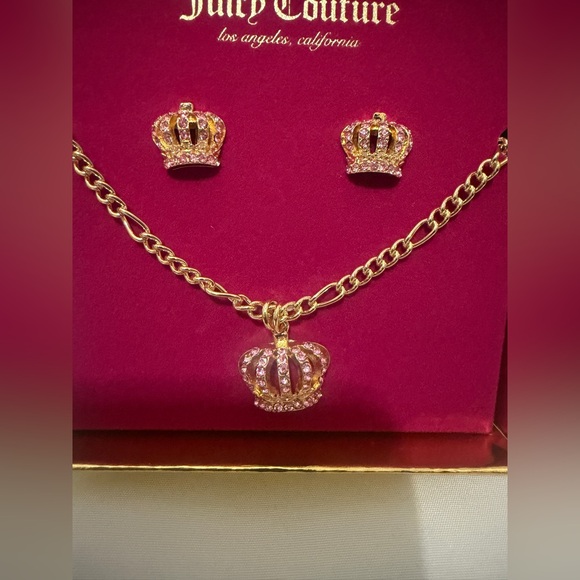 Juicy Couture Jewelry - Juicy Couture Gold Crown Necklace and Earring Set